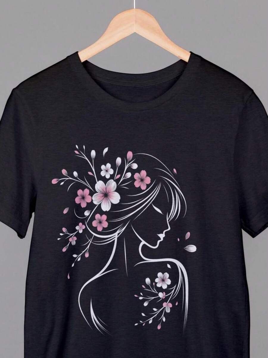 Dam-T-shirts - Svart - Visa 1