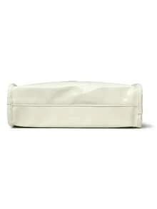 New Fashionable Women's Shoulder Bag, Versatile Solid Color Retro Style, Large Capacity, PU Material, Classic Square Bag, Suitable For Work, Daily Commute, Shopping, Travel, Multifunctional Handbag - White - View 10
