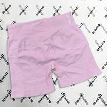 DYFINE  Women's Seamless Elastic Butt Lifting Shaping Yoga Fitness Gym Running Sports Shorts - 淺玫瑰 - 查看 6