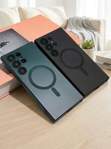 1 ốp lưng điện thoại TPU màu đen mờ cao cấp có chức năng sạc không dây và bảo vệ ống kính, tương thích với Samsung Galaxy S26 Ultra/S26 Plus/S26/A57/A37/A17/A07/A56/A36/A26/A55/A35/A25/A15, Apple 17 Pro/17 Pro Max/Air/17/17E/16 Pro/16 Pro Max/16 Plus/16/16E - màu đen - Xem 3