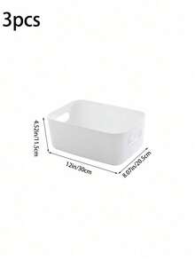 1/3/5 Keranjang Penyimpanan Bertumpuk dengan Pegangan - Organizer Plastik Serbaguna untuk Dapur, Kamar Mandi, Kamar Tidur - Aksesori Penyimpanan Rumah Klasik, Organizer Meja dan Laci - Keranjang penyimpanan - View 10
