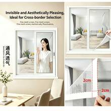 Malla mosquitera blanca de verano para ventana, kit de malla mosquitera autoadhesiva de fácil instalación DIY – Pantalla de ventana a prueba de insectos para el hogar, malla mosquitera para ventana, otro material [Pantalla de ventana blanca autoadhesiva], instalación rápida, a prueba de insectos - Malla - Ver 80