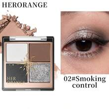 Faiccia 4-Color Mini Eyeshadow Palette Matte & Shimmer Glitter Earth Tone High Pigment Long-Lasting Portable Daily Eye Makeup - Multicolor - View 18