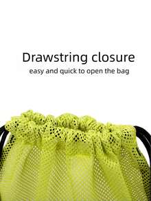 Ombre Rainbow/Green Mesh Drawstring Backpack, Summer Breathable Beach Bag, Large Capacity Lightweight Gym Swim Drawstring Bag, Dual Use As Backpack & Drawstring Bag, Suitable For Sports, Beach, Commuting, Student Travel, Unisex - Multicolor - View 9