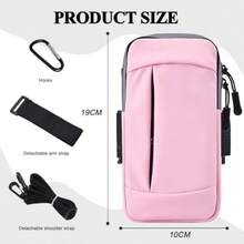 Soporte para teléfono celular para correr pulsera, monederos pequeños para mujeres y niños,  17 16 15 14 13 12 11 Pro Max Xs Xr X 8 7 Plus SE Mini Galaxy Ultra S26 Note Bags Gym Arm - 2Rosa con bandolera y gancho - Ver 6
