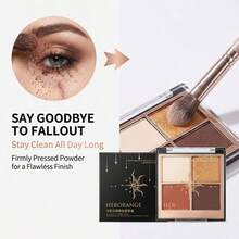 Faiccia 4-Color Mini Eyeshadow Palette Matte & Shimmer Glitter Earth Tone High Pigment Long-Lasting Portable Daily Eye Makeup - Multicolor - View 5