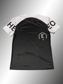 1 pieza Camiseta de manga corta de fitness de verano para hombres, ropa deportiva para gimnasio, baloncesto, entrenamiento y running - Negro - Ver 4