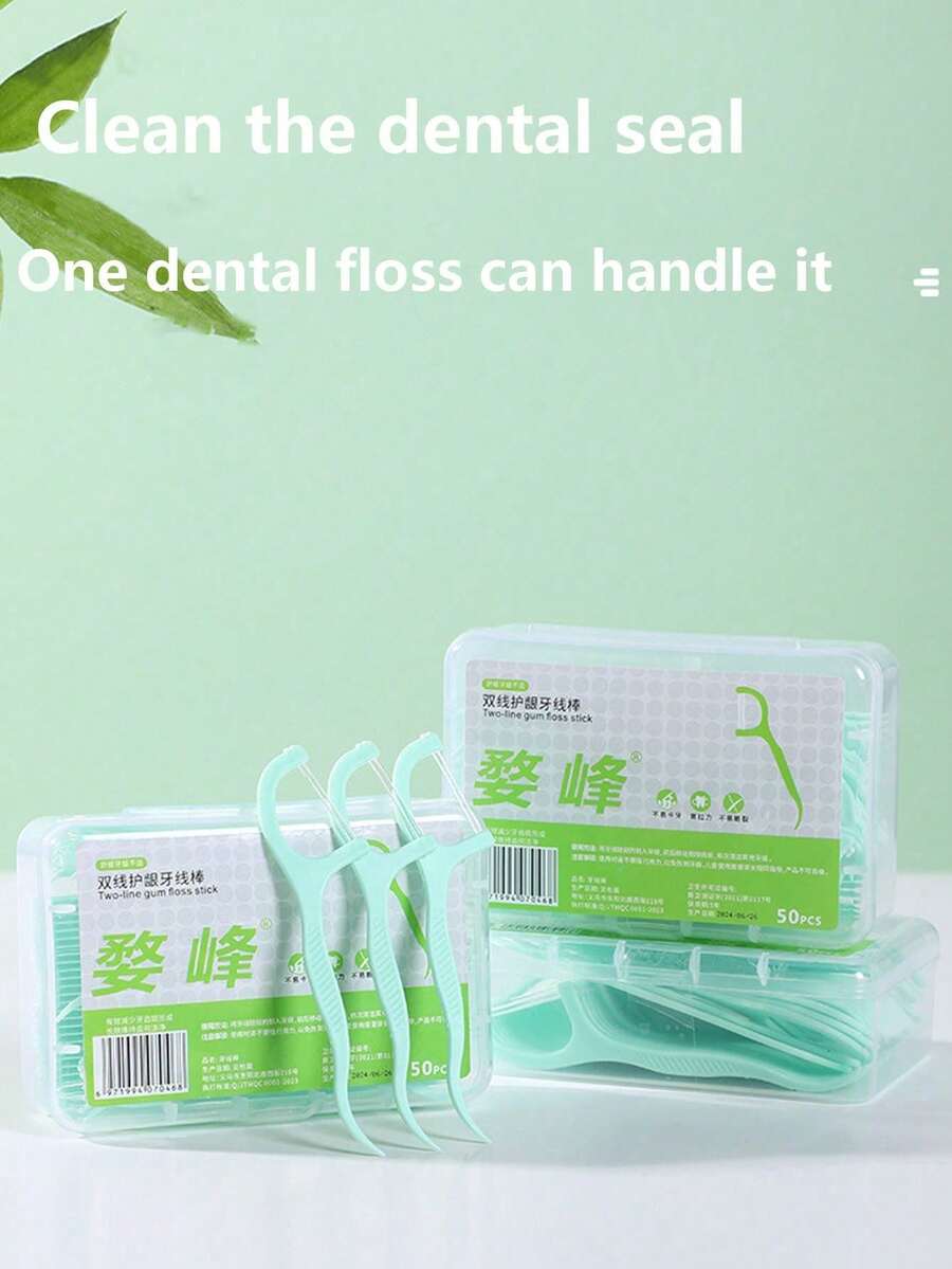 50PCS/150/500PCS 便攜盒裝迷你牙線棒、牙籤、牙線棒盒,保護口腔衛生深層清潔牙縫,可重複使用,不傷牙齒,適用於居家、浴室、露營、派對、旅行、度假必備,理想的父親節禮物 - 彩色 - 查看 1