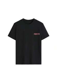 1 Piece/Set Of Short Sleeve T-Shirt With Round Neck, Casual Style, With Minimalist And Fun Print Of Racing Cars And Japanese Floral Birds, Modern And Versatile For Women. - 黑色 - 查看 5