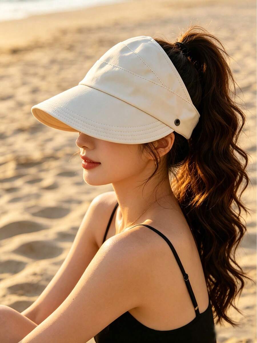 Mũ rộng vành không đường may cho nữ, mũ chống nắng gấp gọn đi biển, chống tia UV, phù hợp cho phụ nữ trẻ và bé gái; Mũ rộng vành bằng rơm bện cuộn cho nữ, mũ chơi golf, chống tia UV, mũ mềm, mũ chống nắng gấp gọn đi biển; Mũ lưỡi trai mùa hè cho nữ, chống tia UV, gấp gọn, unisex, thích hợp cho kỳ nghỉ, du lịch. - Nhiều màu - Xem 1