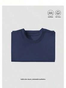 1pc 2026 Summer 100% Cotton Graphic Tee OLDROW Outdoors Colorful Fish Trio Humorous Graphic T Shirt Crew Neck All Season Casual Sports TeeFather's Day - 藏蓝色 - 查看 5