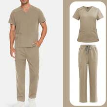 Special Wrinkle Resistant Lightweight Medical Uniforms Men Unisex Dentist Veterinary Nursing Scrubs Set Top Pants - 藍色 - 查看 7