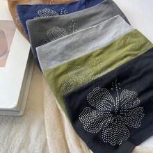 1条个性化水钻亮片芙蓉花发带，复古性感运动风，吸汗护额，弹性发带，女士发饰，精致发饰，女士运动发带骑行吸汗带 - 彩色 - 查看 5