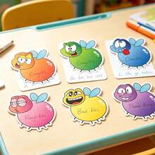 hoojojo 1 Set Of DIY Erasable Cards Set, Reusable Writing Cards With 4 Fly Swatter Game Props, 6 Colors Interactive Reaction Matching Game, Cognitive Learning Supplies, Creative Stationery Learning Props For Family Party Activity Back To School - Multicolor - View 8