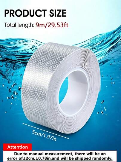 Băng phản quang độ sáng cao 18m (9m x 1 cuộn) - Băng phản quang an toàn chịu lực cao, keo dính chắc chắn, dạng tổ ong, chống thấm nước và chống gió, thích hợp cho xe hơi, xe tải, xe kéo, xe đạp, xe máy, mũ bảo hiểm, hộp thư, nón giao thông, thuyền, nhà cửa và các hoạt động ngoài trời. Dễ dàng dán lên bề mặt nhẵn, chống trầy xước, bền và chịu được mọi thời tiết.