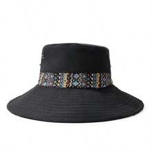Fashionable Wide Brim Bucket Hat, National Wind Sun Protection Hat For Women, Versatile Summer Sunhat - A - View 4
