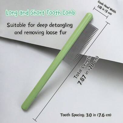 Lược chải lông thú cưng cán gỗ - Nhiều kiểu dáng để lựa chọn: loại bỏ lông rụng, gỡ rối và tạo kiểu - Bàn chải răng nhỏ/rộng/dài-ngắn dành cho chó và mèo