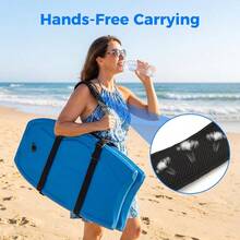 Bodyboard Skimboard Carry Strap With Padded Shoulder Sling Hands-- Adjustable, Durable Polyester Board With Reinforced Handle - Fits Up To 4 Beach Bodyboard (Only Strap) - Default - View 2