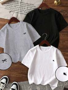1 Women's Casual And Versatile Crew Neck Short Sleeve T-Shirt With Small Logo And Bow Print. All Kinds Of Prints, Jacket, Crew Neck T-Shirt, Casual, For Office, For Travel, Very Popular, Sporty Style, Print/Pattern, 100% Cotton T-Shirt, Casual, Comfortable, Soft, Breathable. The Latest Popular Bestseller - 白色 - 查看 6