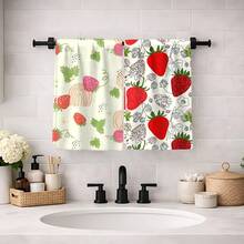 2/4/6pcs Set, Dish Towels, Strawberry Pattern Printed Super Absorbent Microfiber Cloths, Modern Kitchen Towels For Cooking And Baking, Dish Cloths, Cleaning Rags, Hand Towels, Tea Towels, Ultra Soft And Highly Absorbent, Kitchen Decor, Gifts For Neighbors, Mothers, Birthdays, Housewarming For Friends, Kitchen Essentials, Daily Necessities - Multicolor - View 3