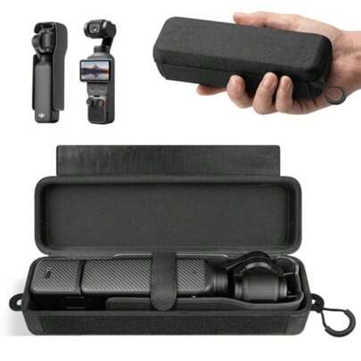 Estuche de viaje premium de EVA de alta resistencia para Osmo Pocket 3/Pocket 4, funda protectora con asa, rosca de 1/4, accesorios compactos, bolsa de almacenamiento portátil con cordón para uso diario