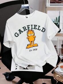 |    Camiseta de mujer de ajuste holgado y cuello redondo de manga corta, adecuada para el verano - Blanco - Ver 7