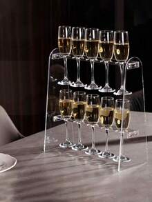 Bộ 3 giá đỡ tháp rượu sâm panh bằng acrylic thanh lịch, giá trưng bày rượu sâm panh trong suốt, gọn gàng cho tiệc tùng, đám cưới, Giáng sinh. - trong suốt - Xem 1