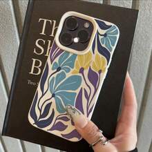 Flower 1pc TPU Material Vintage Minimalist Abstract Floral Pattern Phone Case Compatible With IPhone 17 Pro Max/17/16 Pro Max/15/13/12/11, S20 FE/A15/S24/A55, Note 11/Note 12/Note 13 Pro, Full Coverage Anti-Drop Soft Protective Phone Cover - White - View 2