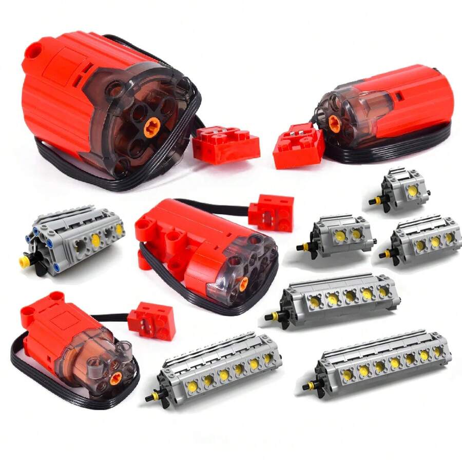 Funciones de energía, Servo tren, Motor de coche, interruptor de polaridad, receptor de Control remoto de velocidad IR, caja de batería, juguetes educativos de programa para niños - motor monstruoso - Ver 1