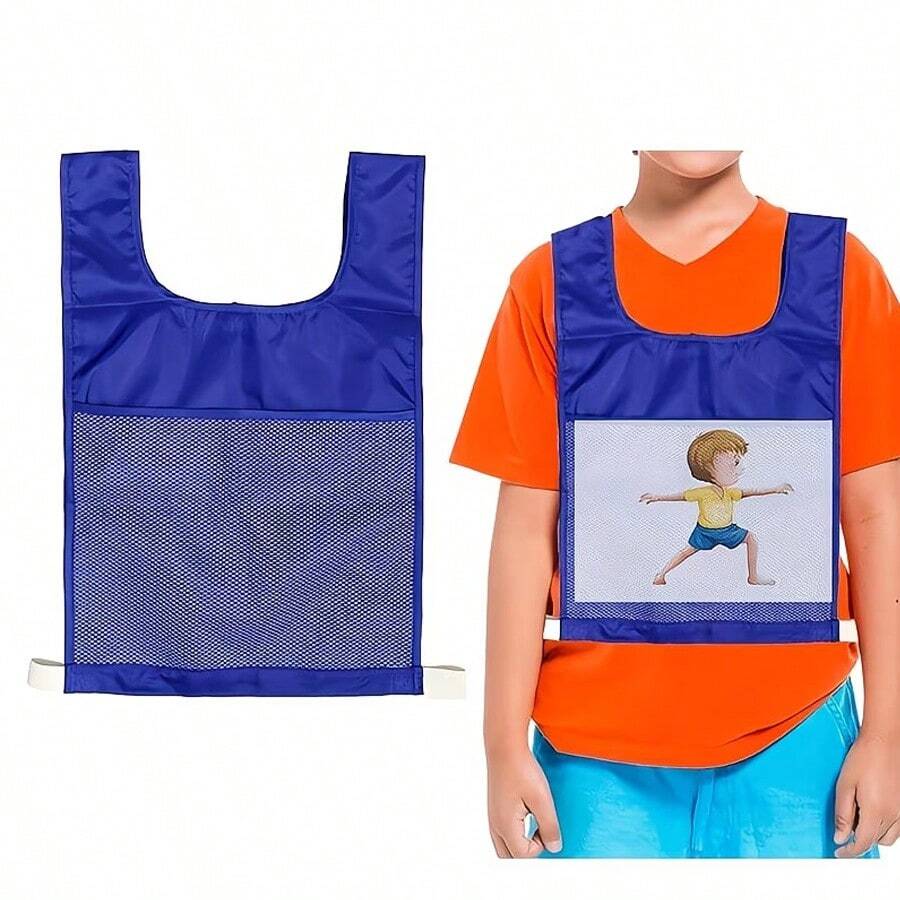 hoojojo 1 Pc Solid Color Scrimmage Vest, Card Insert Pocket Training Bib Team Competition Vest, Interactive Game Props Learning Supplies Teaching Aids, Group Activity Outdoor Game Vest Party Competition Back To School