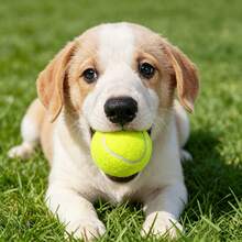 4 pelotas de tenis interactivas para perros, de material de goma de alta elasticidad, adecuadas para perros pequeños y medianos, sin incluir equipo de entrenamiento. - Amarillo - Ver 2
