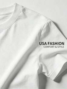 Camiseta Gráfica "El Arte Está en Todas Partes" - Camiseta de Cuello Redondo Suave y Transpirable, Ligera y Cómoda para Uso Casual de Verano, Estampado de Letras Negras sobre Fondo Blanco, Declaración de Moda Artística - Camiseta Casual de Algodón para Uso Diario, Camiseta Gráfica de Algodón, Camiseta Unisex con Estampado de Alfabeto - Blanco - Ver 4