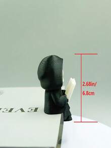 Figura del Segador Gótico de 6,8 cm, Segador Lindo Leyendo Decoración de Escritorio, Material PLA Negro y Blanco, Regalo Único Ideal para Amantes de los Libros en Halloween - Multicolor - Ver 12