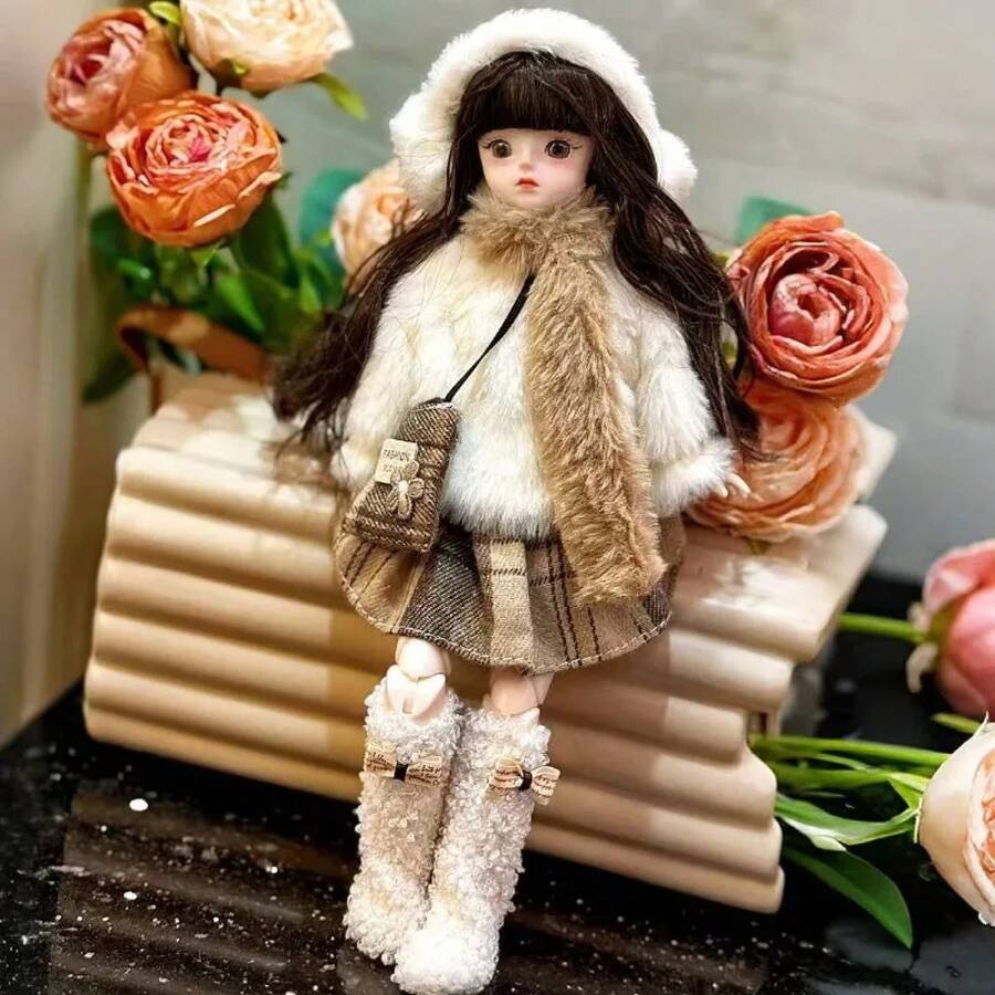 Muñeca de 30cm de alto valor, conjunto de ropa de bebé BJD de 6 puntos, muñeca individual para niña, muñeca de princesa, juguete, regalo de cumpleaños para niños, muñeca articulada con bola - 7 - Ver 1
