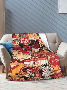 Florida State Merch Seminoles Throw Blanket Warm Blankets Breathable Air Conditioner Blanket For Car Classic Outdoor Blankets For Picnic For All Season - màu đen - Xem 5