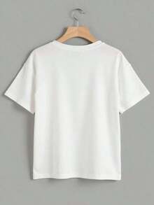 Camiseta Mujer Manga Corta Grafico corazon pintura noche estrellada van gogh estilo moderno juvenil  Cuello Redondo Estilo Moderno Casual - Blanco - Ver 2