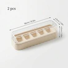 1/2/3件装 5格塑料冰模带盖，可重复使用，适用于水果和饮料制冰，啤酒冷藏工具，适用于厨房、餐厅、酒吧的冰箱制冰机 - 查看 14