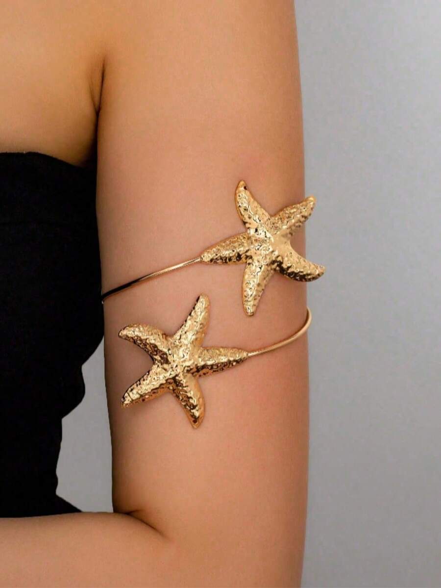 1pc Starfish Armband, Women Summer Jewelry, Beach Style Armband Bracelet - T15 - View 1