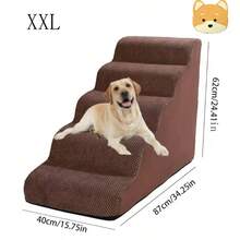 1件装宠物阶梯,3/4/5层可选,适合老年宠物、残疾宠物、小型/中型犬猫上下床、沙发,阶梯套可拆卸清洗。 - 彩色 - 查看 15