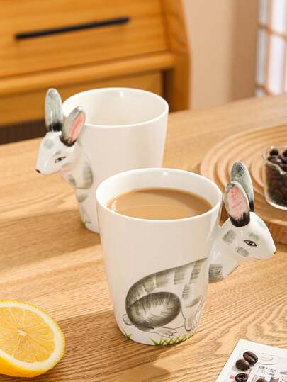 1pc Ceramic Cup, Suitable For Tea, Coffee, Milk, Juice, Suitable For Home, Kitchen, Restaurant, Living Room, Gift, Wedding, Party, Birthday