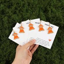 1pc/2pcs/5pcs Cute Hugging Monkey Animal Keychain - Pocket Hug Card, Perfect Spirational Accompanying Gifts For Colleagues, Friends, Partners - Multicolor - View 10