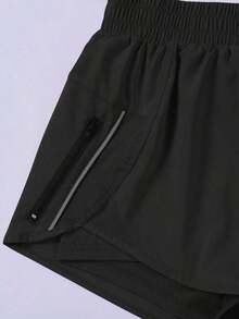 Eassivo Pantalones cortos deportivos con bolsillo con cremallera - Rosa - Ver 8