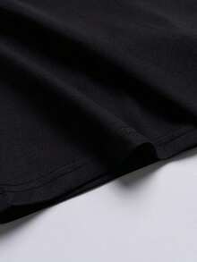 Manfinity RSRT Hombres Camiseta con estampado de slogan - Negro - Ver 4