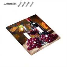 1pc Grape And Wine Print Switch Plate Cover - Autumn Harvest Themed Decorative Wall Plate, Fits 1-Gang/2-Gang Light Switches And Outlets, Durable Indoor/Outdoor Use, No Wiring Required, Kitchen Bathroom Bedroom Home Decor, Kitchen Wall Art | Vineyard Aesthetics | Vine Texture - A - View 9