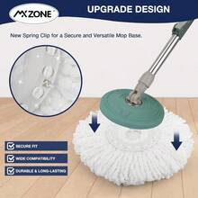 Spin Mop 360 Spin Mop Systems, Microfiber Spin Mop Round Shape Standard Universal Size Magic Mop Refill, 3 Pack - 3個裝(1包) - 查看 1