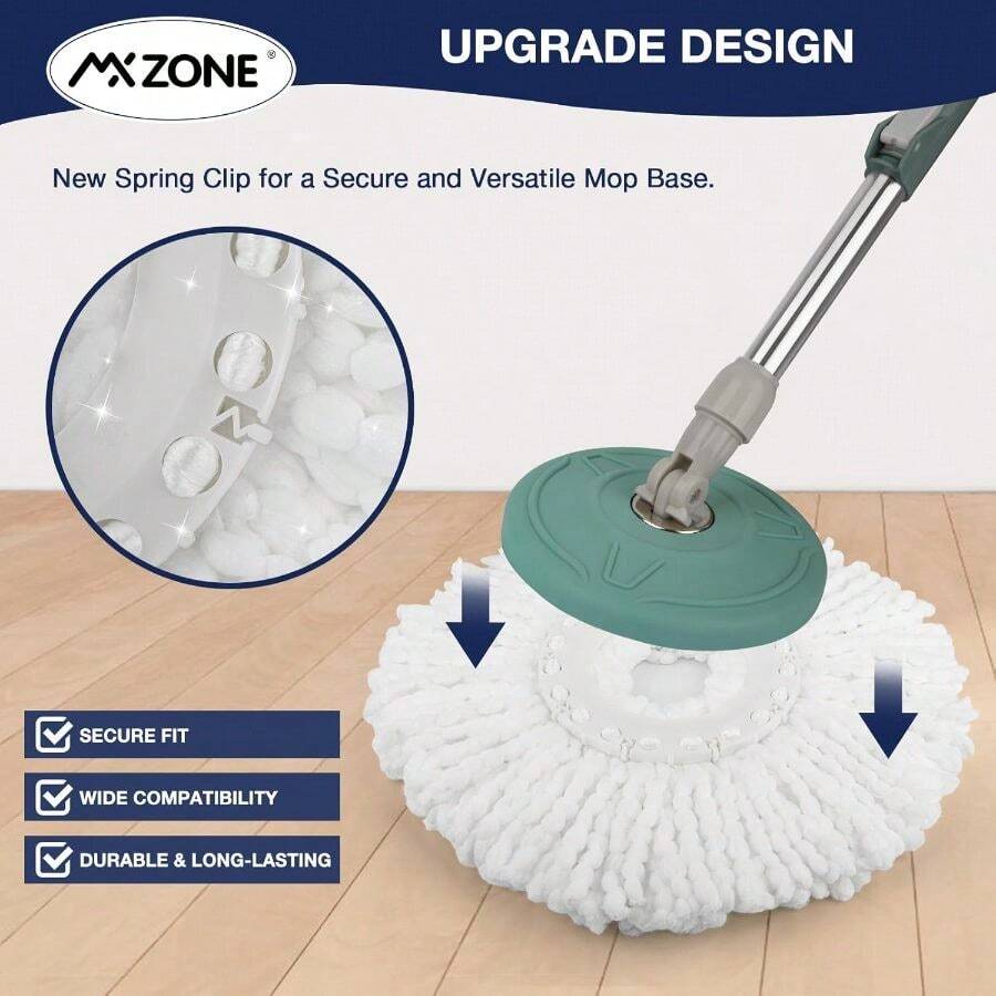 Spin Mop 360 Spin Mop Systems, Microfiber Spin Mop Round Shape Standard Universal Size Magic Mop Refill, 3 Pack - 3個裝(1包) - 查看 1