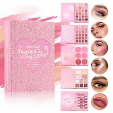 5-In-1 Makeup Palette, Includes Multi-Color Pearlescent & Matte Eyeshadows, Blush, Highlighter & Lip Gloss, Complete Makeup Set Suitable For All Occasions, Ideal Holiday Party Gift For Women - 5-page Makeup Magic Book - View 2