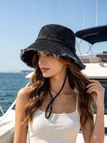 1 pieza Sombrero de sol de estilo coreano para mujer, nuevo sombrero de verano minimalista versátil y delgado de fácil cuidado con protección solar, cómodo y casual adecuado para exteriores, senderismo, reuniones, compras, viajes y otras ocasiones - MZ3364 - Ver 16