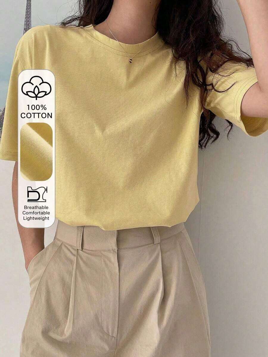 Camiseta de Hombros Caídos para Verano - Multicolor - Ver 1