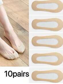 5 đôi tất nữ siêu mỏng, mềm mại, thoáng khí, chống trơn trượt, thích hợp cho mùa hè và giày cao gót. - Nhiều màu - Xem 14
